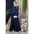 Bohemian frilled abaya- Navy Blue